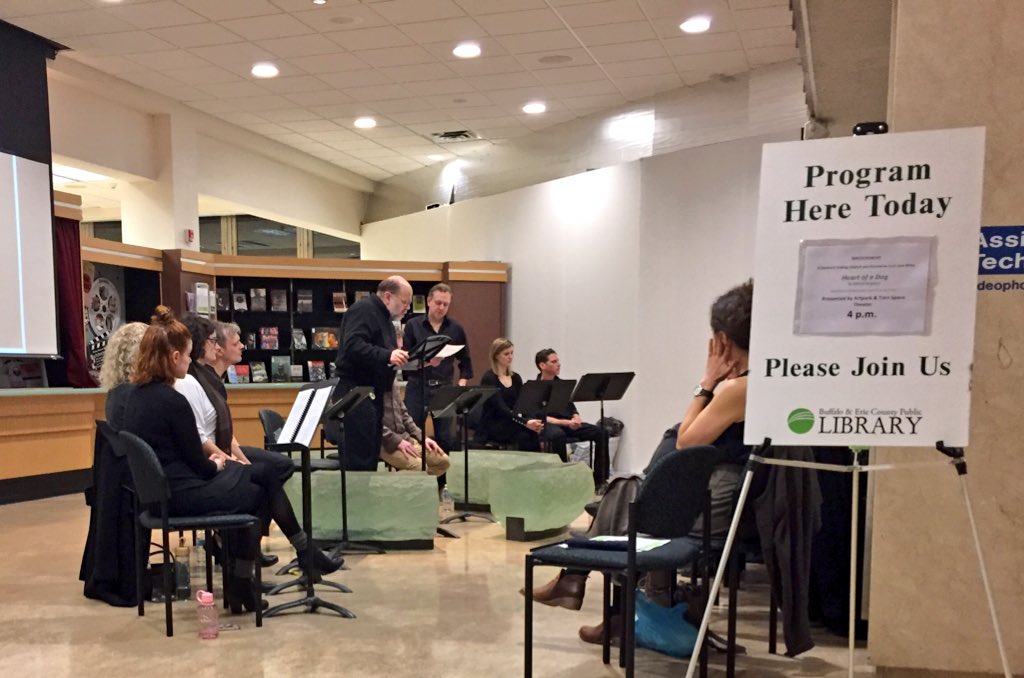 CarinJeanWhite's tweet photo. Thank you @buffalolibrary TornSpace @ArtparkNY for supporting 'A Dog's Heart.' Creating political theatre and social discourse is important https://t.co/LkUYfVDslt