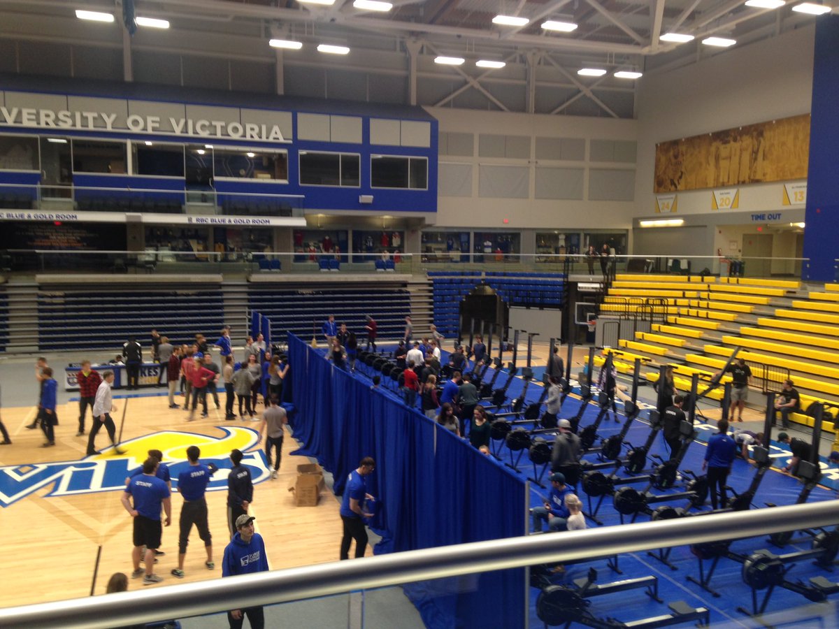 uvicvikes's tweet photo. #ROW | Set up well under way for #MonsterErg, set to go tomorrow at 8 AM #govikesgo https://t.co/laCSt74m2u