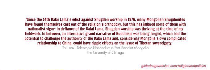 The alternative 'grand narrative' of Buddhism in #Mongolia gildedcagearticles.com/religionandpol… #Shugden #DalaiLama #Mongolia
