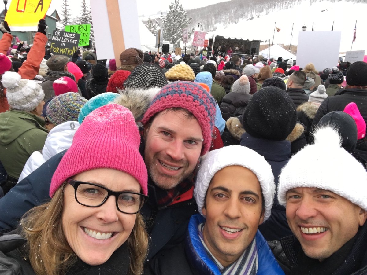 tomdolby's tweet photo. With the #WatersEnd entourage at the #WomensMarch at #Sundance. So inspiring, such amazing speechesβ¦wouldnβt have missed it for the world. https://t.co/PW7EvmzReR