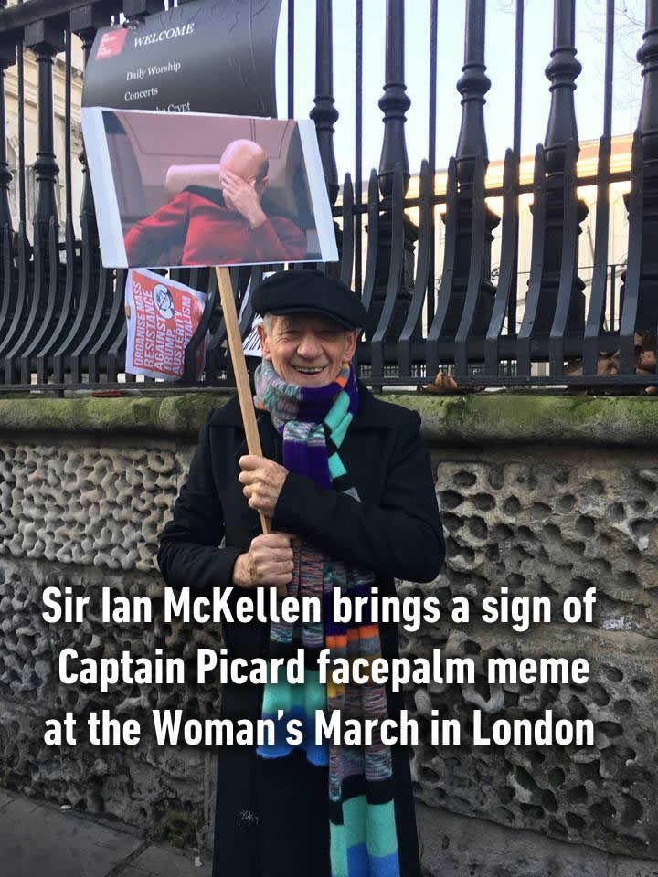 9gag On Twitter I Hope We Can See Sir Patrick Stewart Holding A Gandalf Sign Next Time Https T Co Bqzbayguo2 Womensmarch