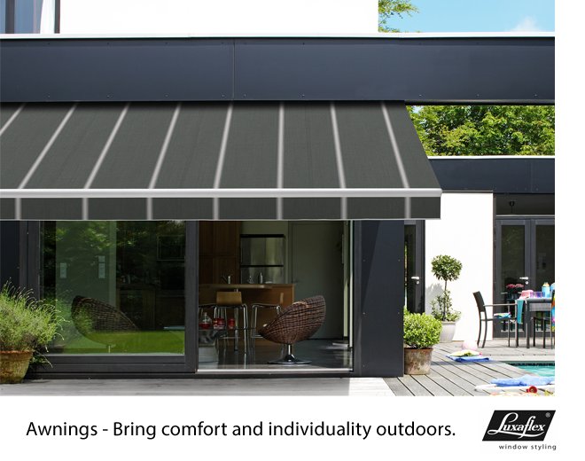LuxaflexUK's tweet photo. Our awnings make outdoor living easy. https://t.co/2ZYuXfjpQa #Luxaflex #Awnings #HomeandGarden #SpringGarden #Inspiration https://t.co/xdYOjSgh3g