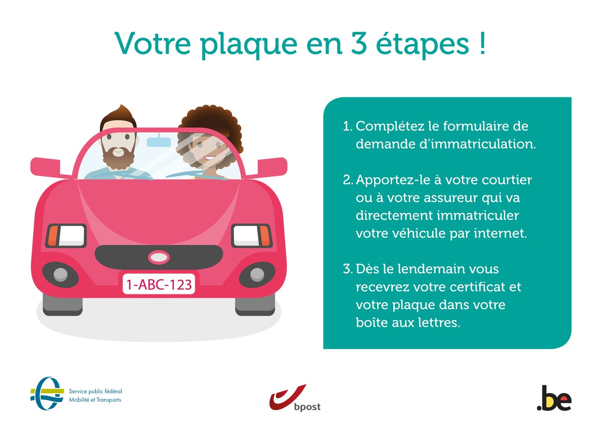 SPFMobilite's tweet photo. Vous avez profité du @AutoSalonBe pour changer de véhicule ? Votre plaque en 3 étapes : https://t.co/xouA6DcdnP #DIV https://t.co/MYRSzQqfW9