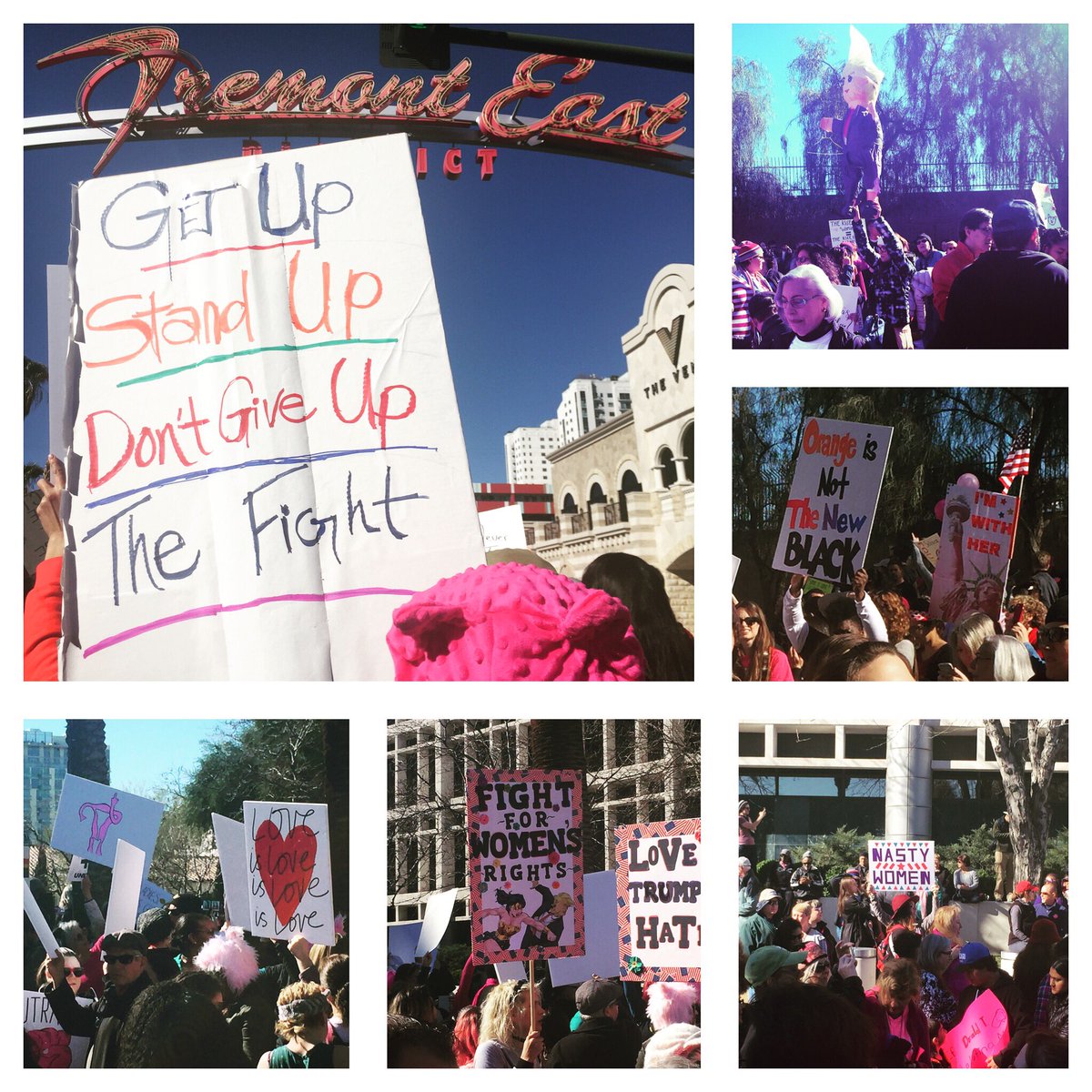 drwagsdvm's tweet photo. What a group!  The signs and the creativity!  Such an energizing event!  #womensmarchlv #womensmarch https://t.co/nu5q3KiZTZ