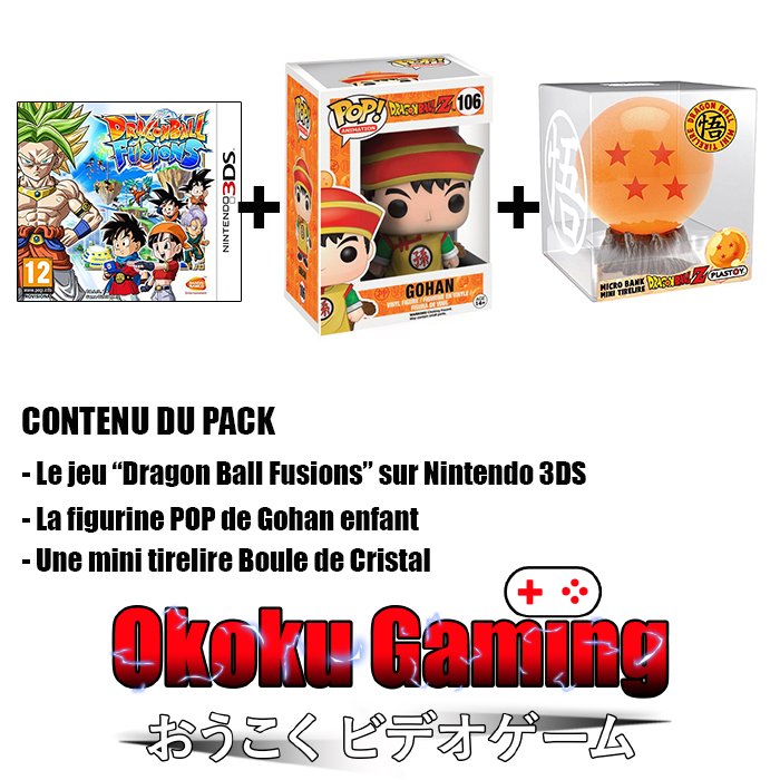 okokugaming's tweet photo. Profitez de notre Pack #OkokuGaming pour la sortie du jeu #Nintendo3DS #DRAGONBALLFUSIONS 😉
https://t.co/X1TVd28Un7 https://t.co/Gh65ss22YZ