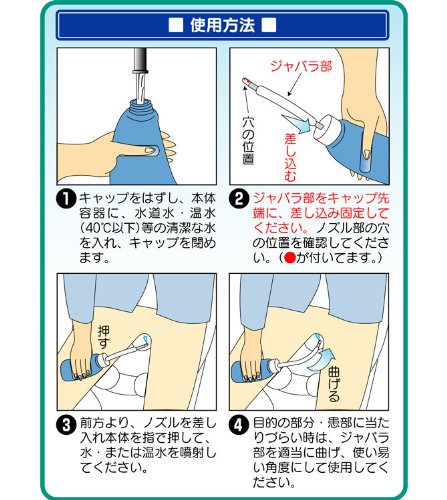 きれい好きにはたまらない一品！！
携帯用おしり洗浄器 すっきりエコウォッシュ！！！
説明書の絵がいい加減でいい～！