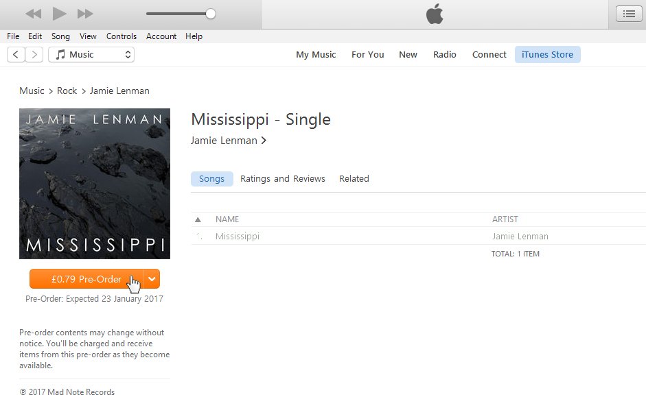 jamielenman's tweet photo. Get yourself first in line for Mississippi Monday by pre-ordering from itunes now! It's nice! https://t.co/2mr39YdbXg https://t.co/Av3wHOxRC4