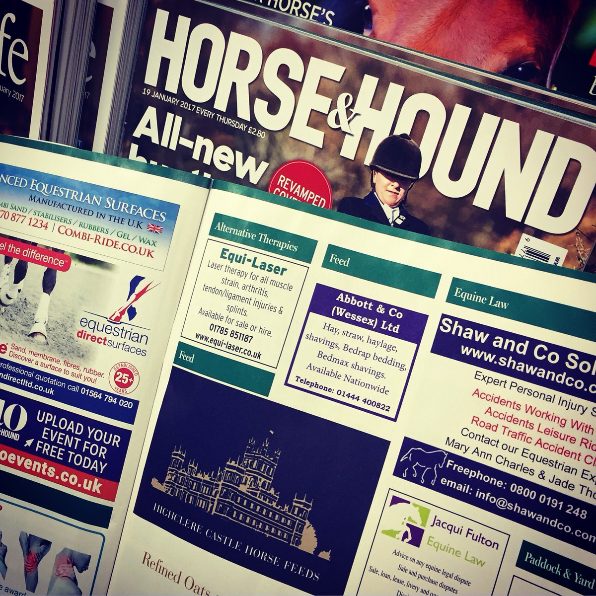 HighclereHorse's tweet photo. Our latest #advertisement in Horse&Hound #horseandhound #oatpower #horse #oatcusine https://t.co/a2arNr2uQV