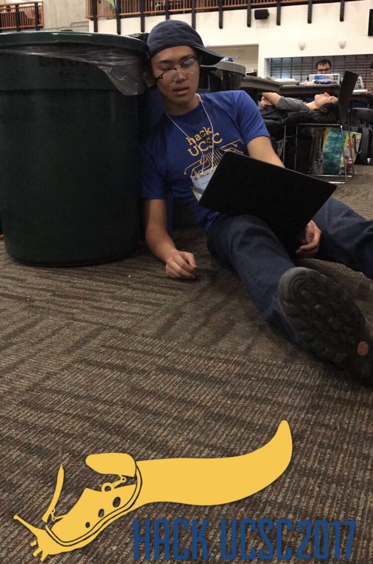 nakaflocka3's tweet photo. Trash, just like my coding skills #hackucsc2017 https://t.co/S8VO8XZRB1