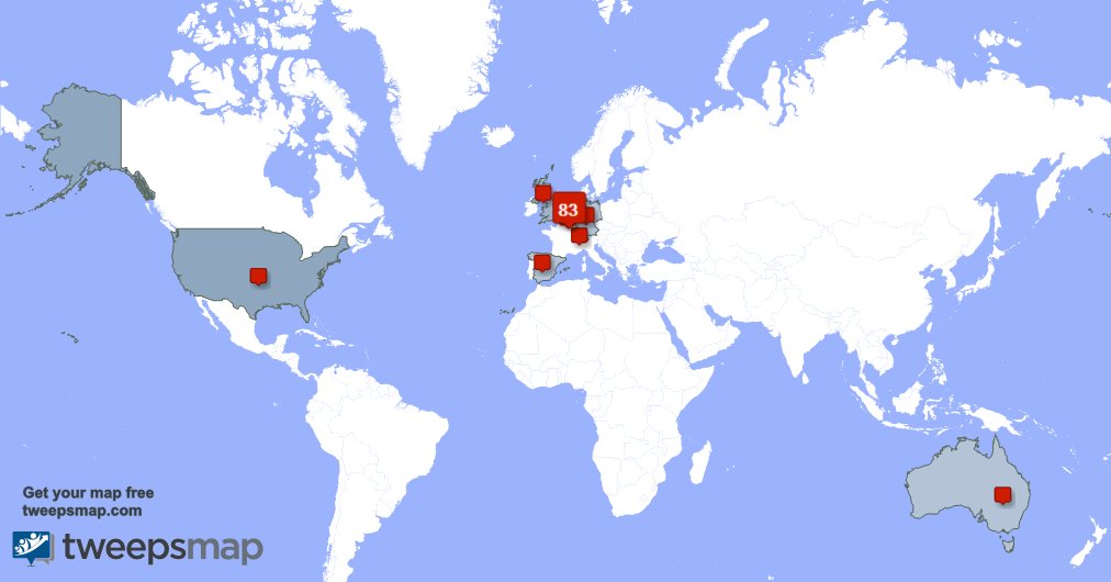 My followers live in Netherlands (83%), Belgium(3%)... Get your free map: tweepsmap.com/!WilcovanVliet