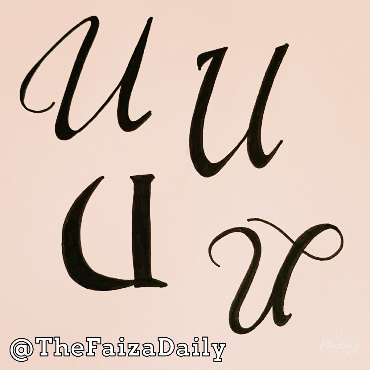 TheFaizaDaily's tweet photo. Letter U #Photofy #FaizaKhan #TheFaizaDaily #NewSkill #Drawings #LetterU #Handwriting #PaperMate #PaperMateFlair #Calligraphy #HandLettering https://t.co/uPurQftWyv