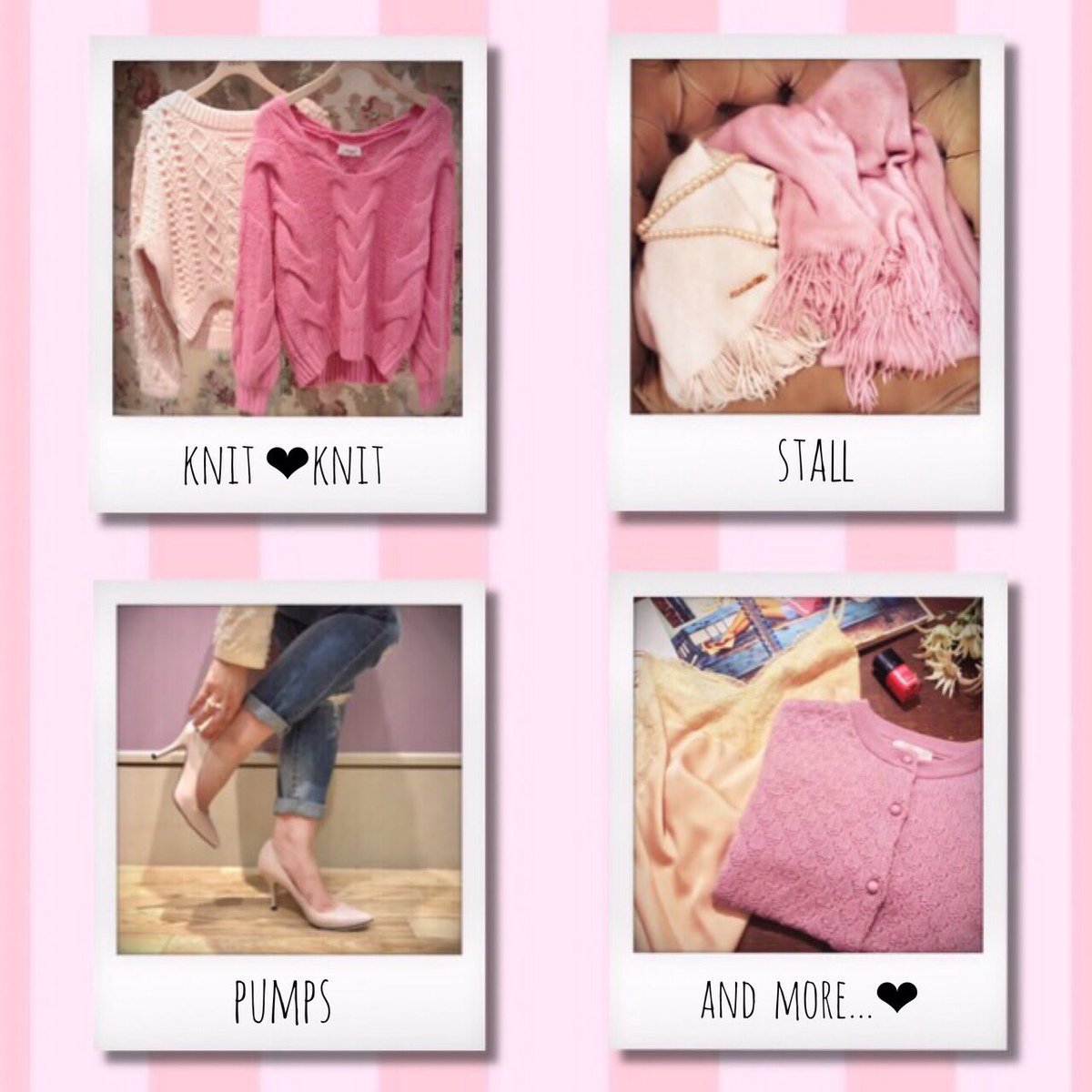 deicy_official's tweet photo. 💗DEICY PINK Collection💕
.
#deicy #mecouture #deicynagoya #pink #pinkcollection #pinklover #lovepink #pinkknit #stall #pinkshoes #2016aw #❤︎ https://t.co/3VTakImz68