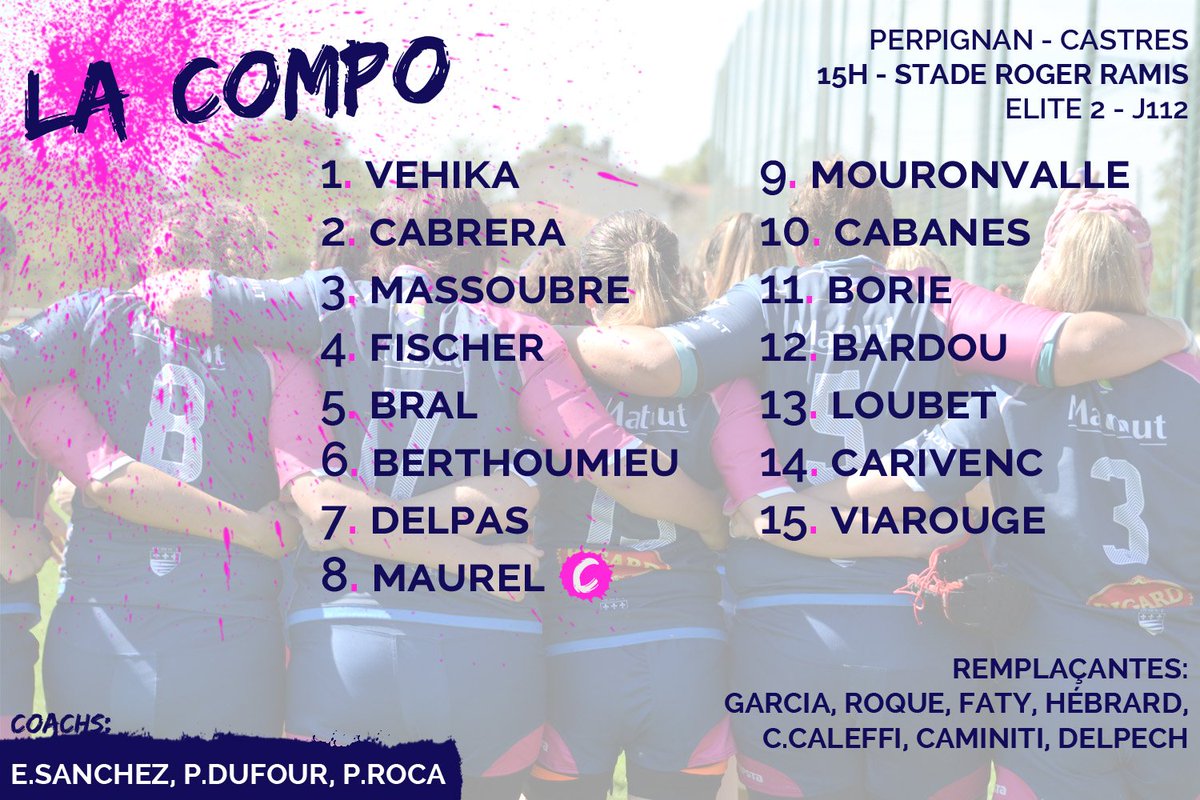 Voici la compo qui affrontera <a href="/feminin_usap/">USAP FEMININ</a> dans  15 minutes ! #ToutesEnsemble