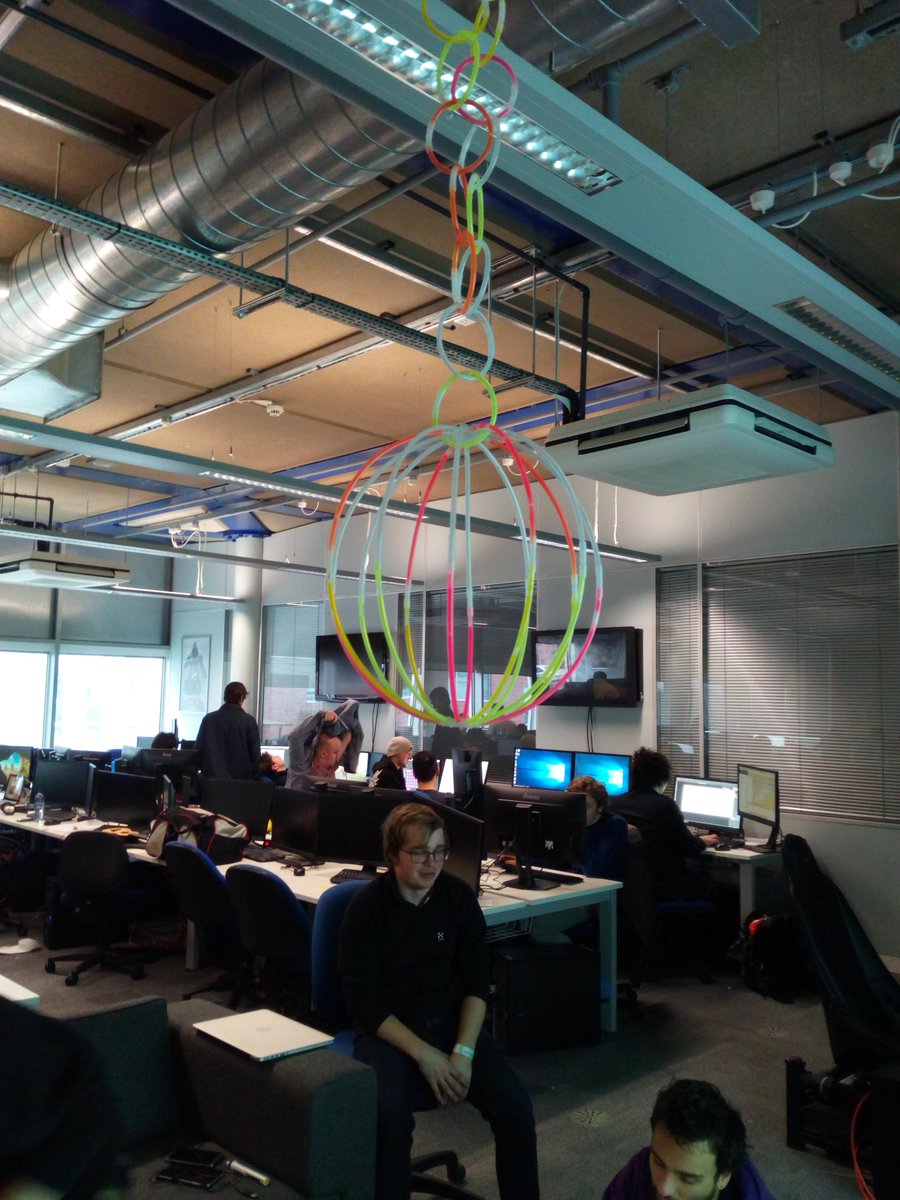 BCUGAMESTECH's tweet photo. @myBCU know how to party during #GGJ17. Not quite a glitter ball but the disco has been in full swing during the early hours. #BCUGGJ17 https://t.co/WlAL4cP2mj
