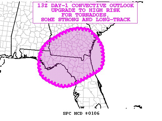 NWSSPC's tweet photo. 5:36am CST #SPC_MD 0106 , #flwx #scwx #gawx #alwx, https://t.co/NPoV7VLGMg https://t.co/es2QLp5DBj