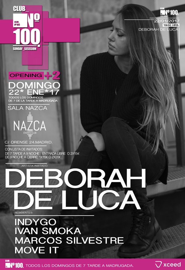 clubnumero100's tweet photo. @clubnumero100  de nuevo el domingo 22 de enero en sala NAZCA.
Presenta a @deborahdeluca
COMPRA TU ENTRADA AQUÍ https://t.co/ayYRe8eU0Y https://t.co/XVFoEqLjkB
