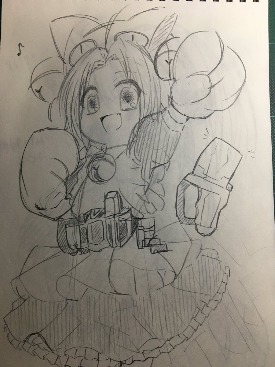 筆ならしにクロッキー帳に落書き 