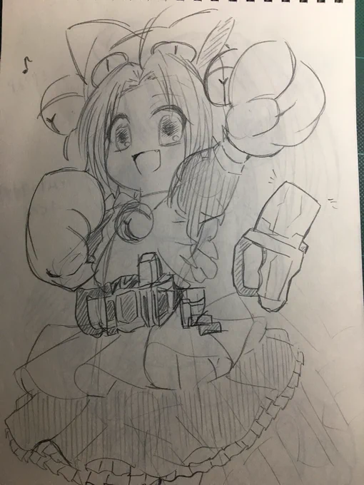 筆ならしにクロッキー帳に落書き 