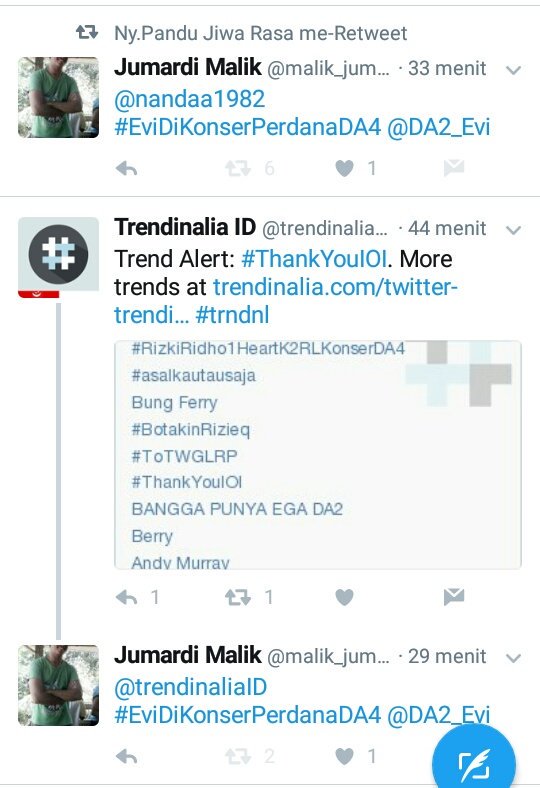 Knp aku gak bisa retweet ini min <a href="/malik_jumardi/">Jumardi Malik</a> <a href="/DA2_Evi/">EVI_MASAMBA_REAL</a> #EviDiKonserPerdanaDA4