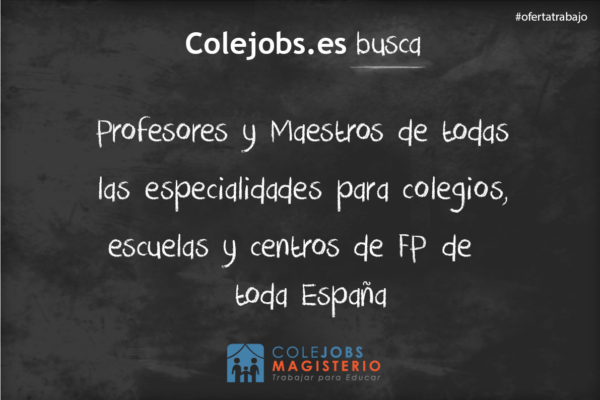 Colejobs's tweet photo. Lo compartes? Necesitamos profesores,maestros de todas las especialidades para colegios,escuelas y centros de FP https://t.co/ZyqoaeCgK7 RT! https://t.co/ALw3mYb1tO