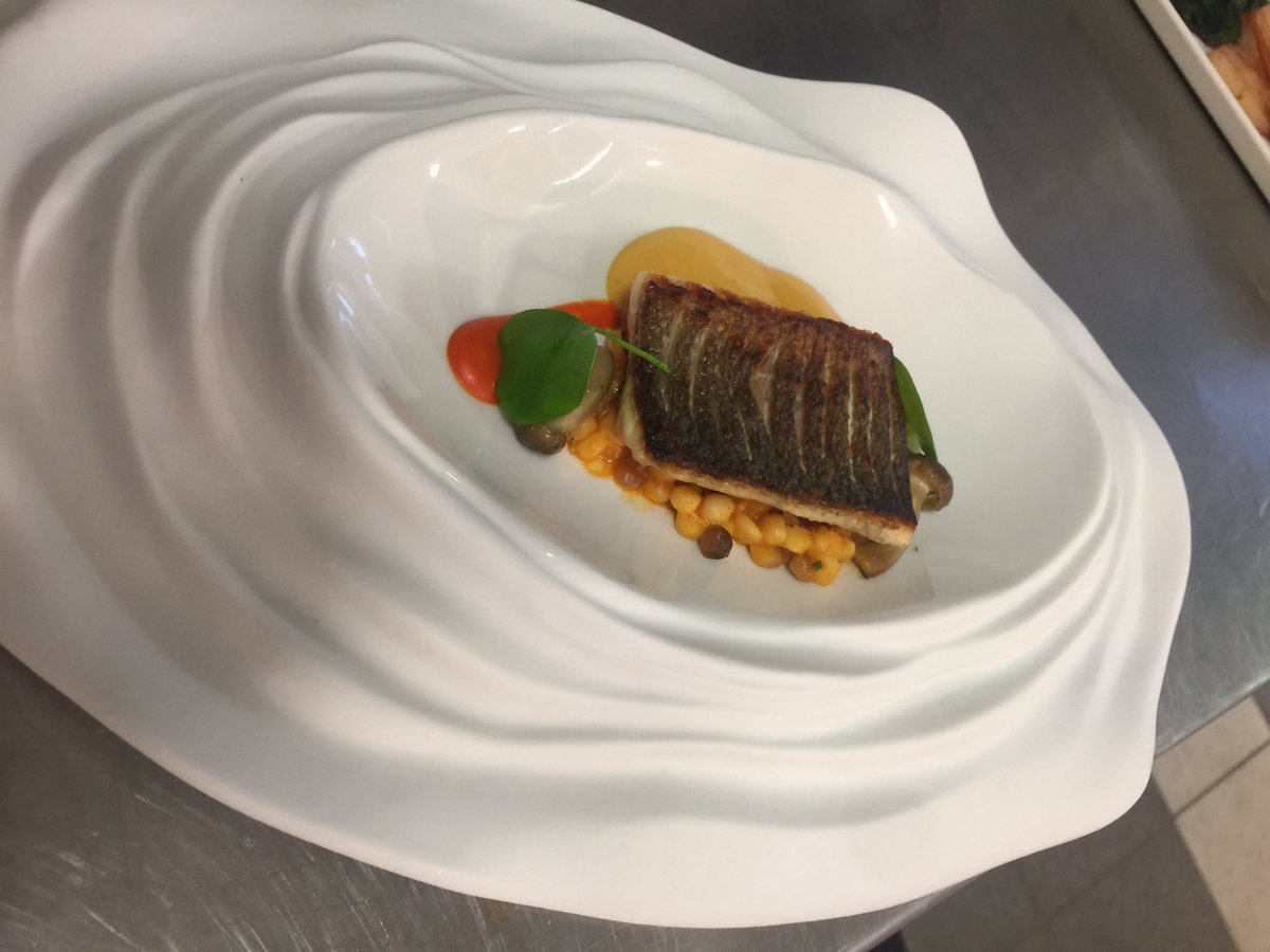 Sea bass crab fergola with Thai broth going down a storm for Sunday