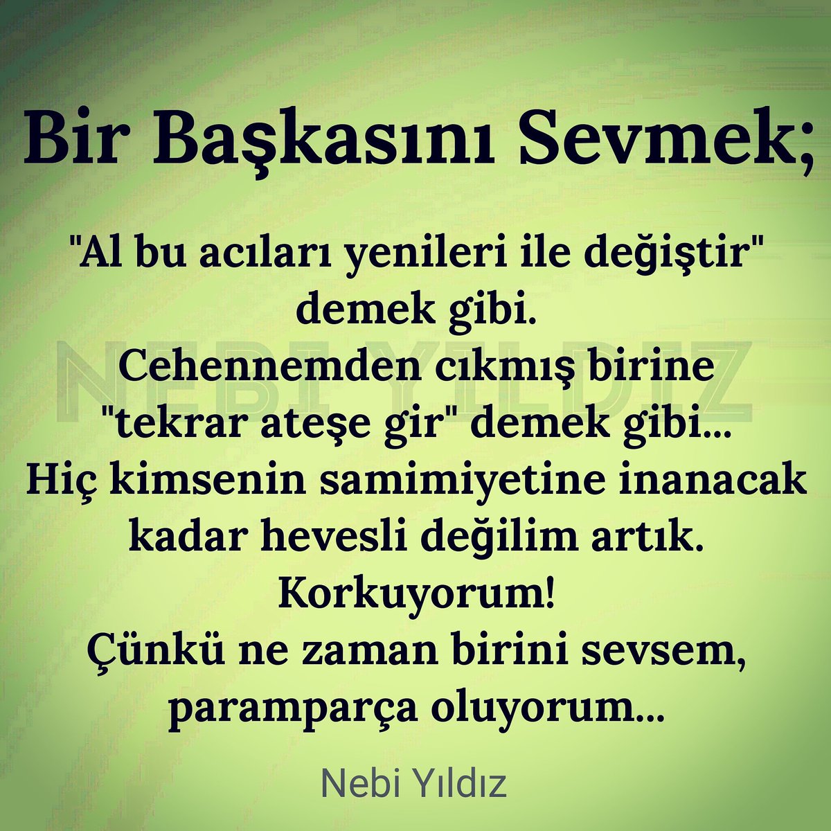 Bir başkasını sevmek...