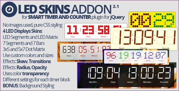 ItemNinjaEnvato's tweet photo. Smart Timer and Counter: LED Skins Addon https://t.co/oCGl74p9fz #code #javascript #countdowns #effects #7segments #addon #countdown https://t.co/xun0akKnKW