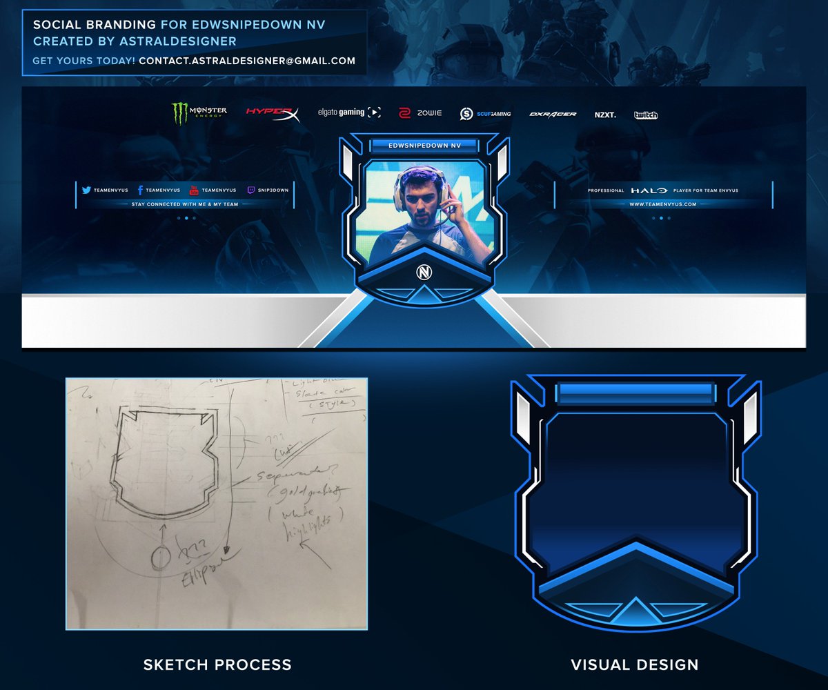 ERiveraMedia's tweet photo. Social branding project for the 20x Halo Champion @EDWSnip3down 
I really enjoyed this project a lot and hope you all enjoy! #EnVyHalo 💙🤣 https://t.co/3LROG7OrLM