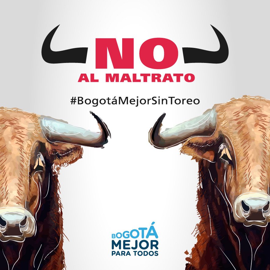 Bogota's tweet photo. #BogotáMejorSinToreo y sin manifestaciones de violencia en el plantón. 😉👍🏼 #BogotaEsAntitaurina https://t.co/7TFjjBvfRy