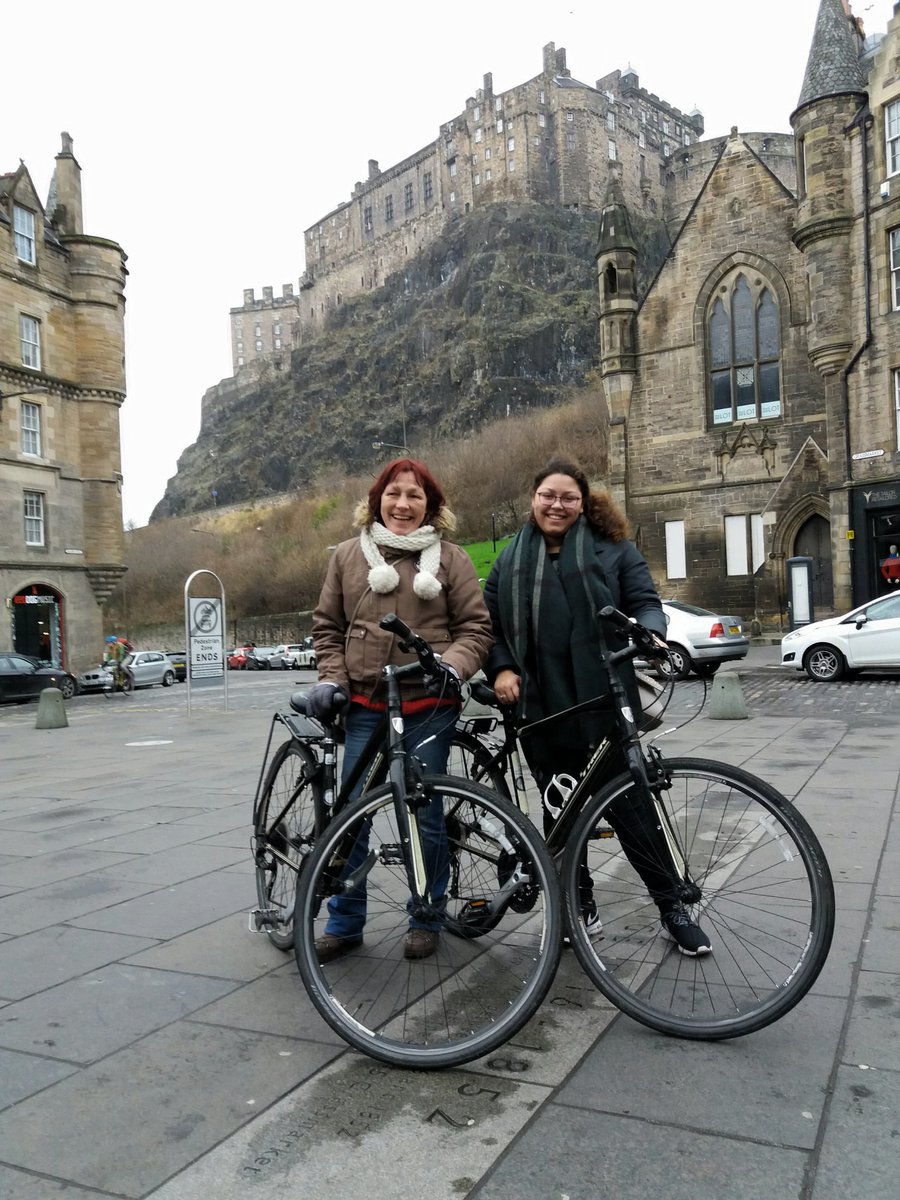 Nearing the end of today's bike tour with fantastic views of Edinburgh Castle from the Grassmarket. Thanks to our amazing guests today.