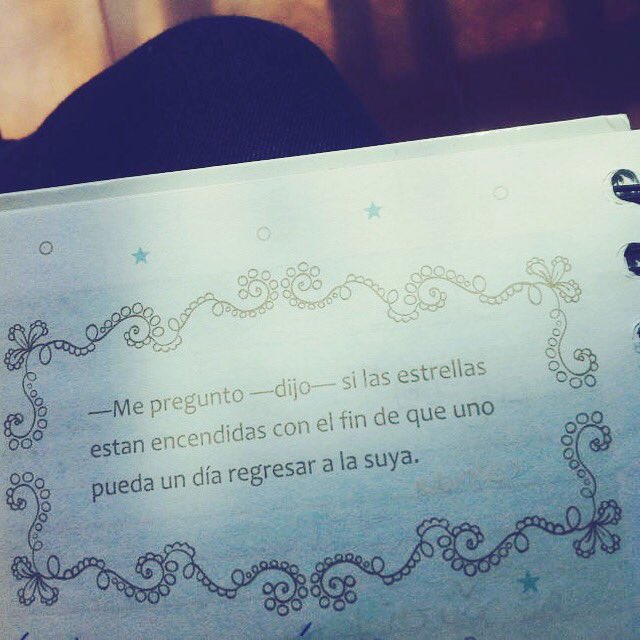 Yo me pregunto —dijo— si las estrellas están encendidas para que cada cual pueda un día encontrar la suya.