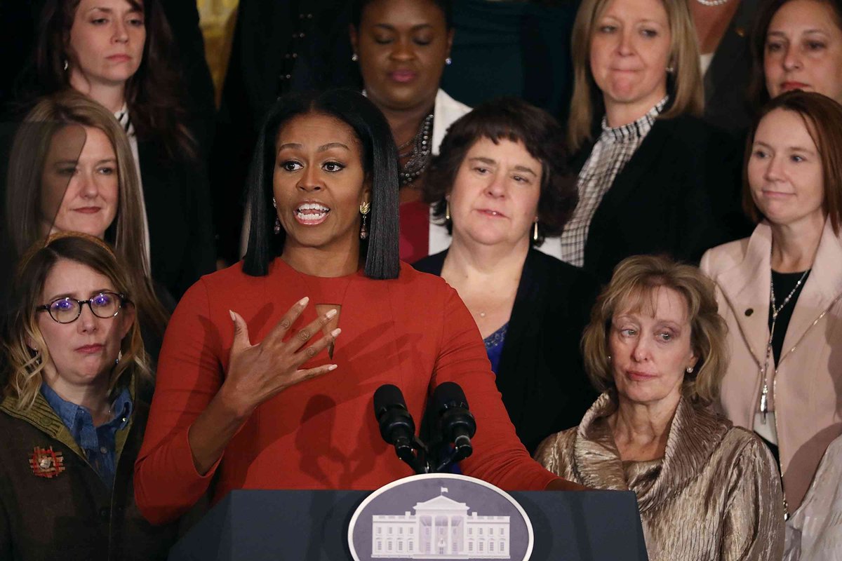 voxdotcom's tweet photo. Americans are losing a first lady who told men to "be better" and a president who listened https://t.co/aH82yDWP5U https://t.co/qYomx10A1P