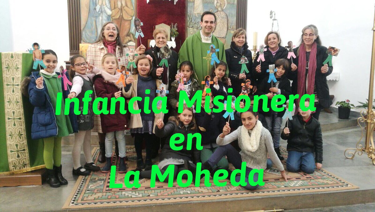 La #InfanciaMisionera llega a pueblos pequeños como #LaMoheda, allí niños, catequistas y parroco han hablado de cómo seguir a Jesús