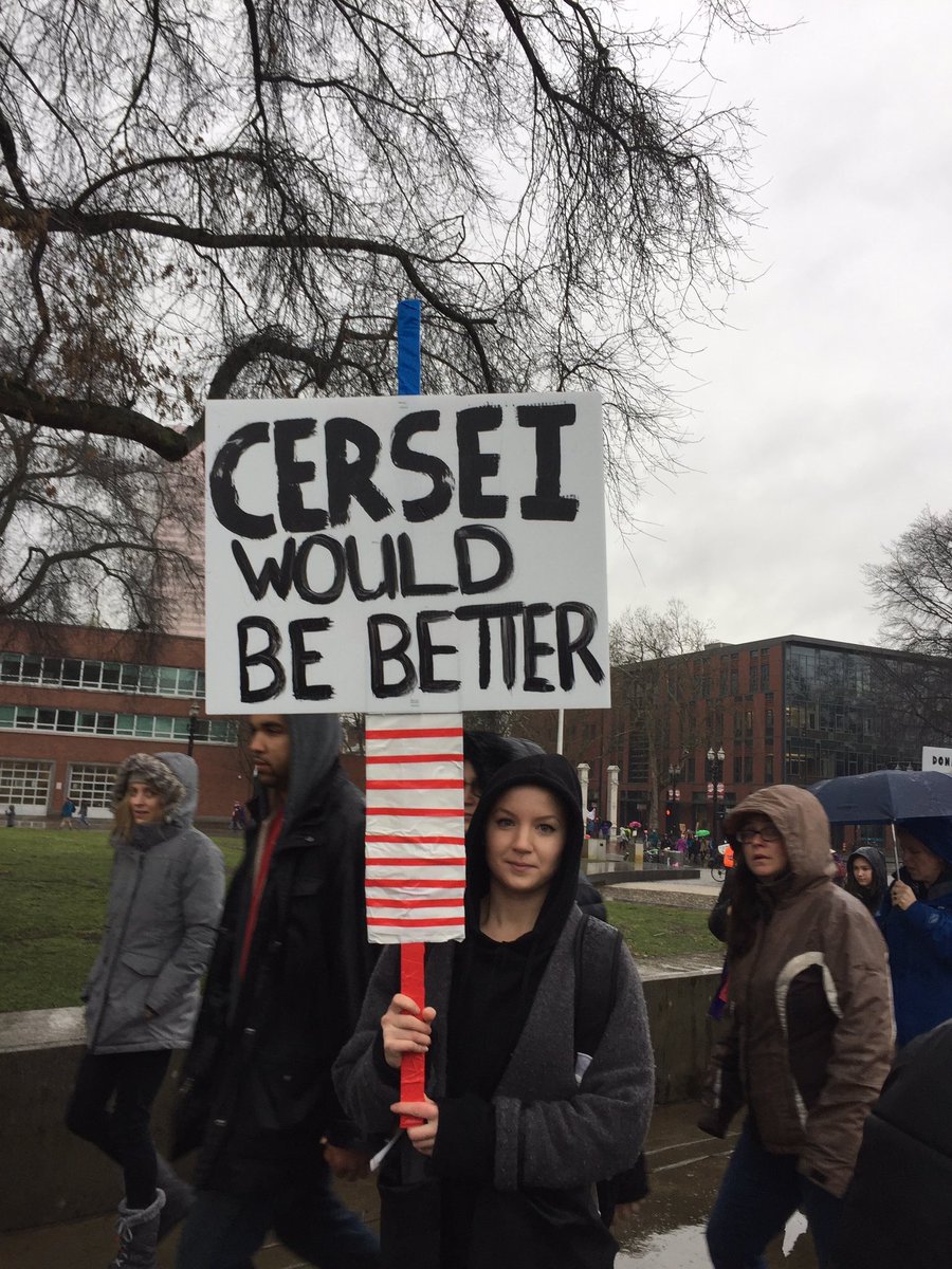 Game of Thrones inspired signs at the #womensmarch