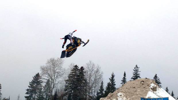 sunjournal's tweet photo. Annual #Snodeo in Rangeley entertains with speed and stunts https://t.co/lxz1bS3H0k https://t.co/U5UgyBoaFu
