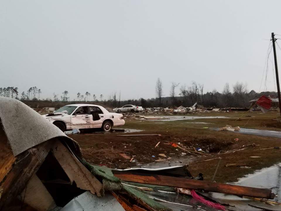 Photos via ABC of Sunshine Acres Mobile Home Park, that was heavily damaged, located in Adel