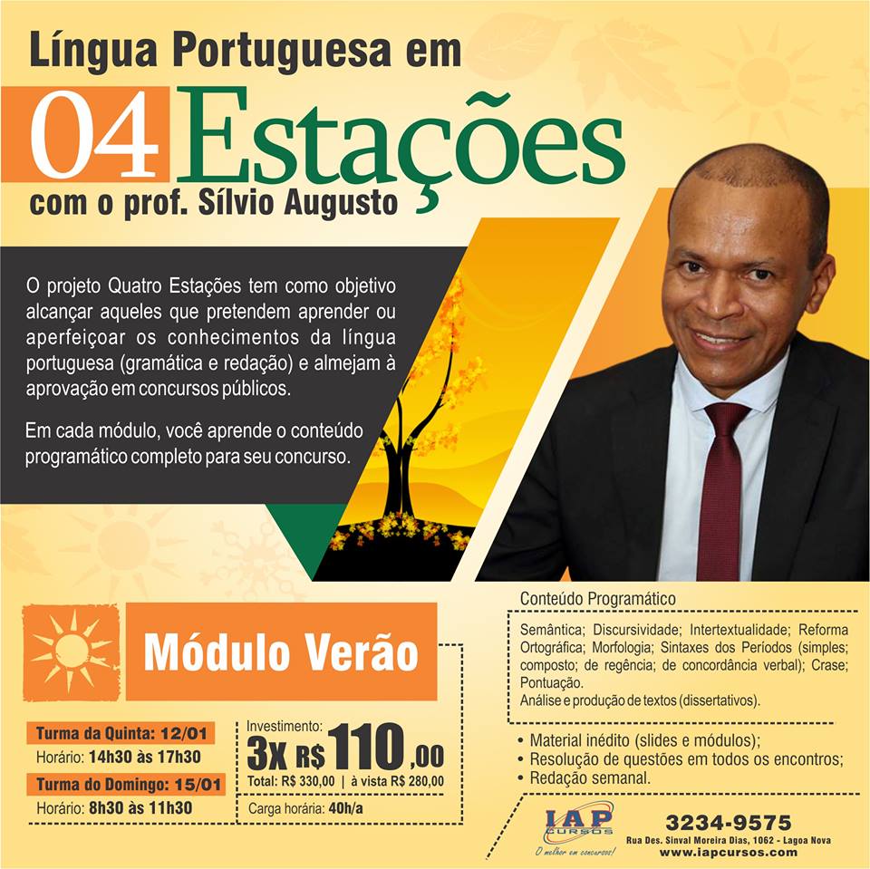 CONCURSOS? Então, APRENDA PORTUGUÊS comigo e também ESCREVA MELHOR a cada dia. CONTATO: 99675-2157 TURMA NOVA -dia 29/jan