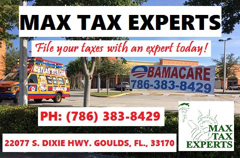maxtaxexperts's tweet photo. MAX TAX EXPERTS!!! File your taxes with an expert today! (786) 383-8429 Address: 22077 S. DIXIE HWY. GOULDS, FL., 33170 https://t.co/slx3UuQ5zH