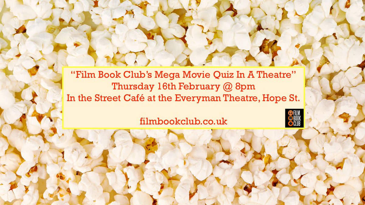 Film Book Club's Mega Movie Quiz In A Theatre
@LivEveryPlate 16/2/17 - 8pm
Come!
facebook.com/events/2426795…