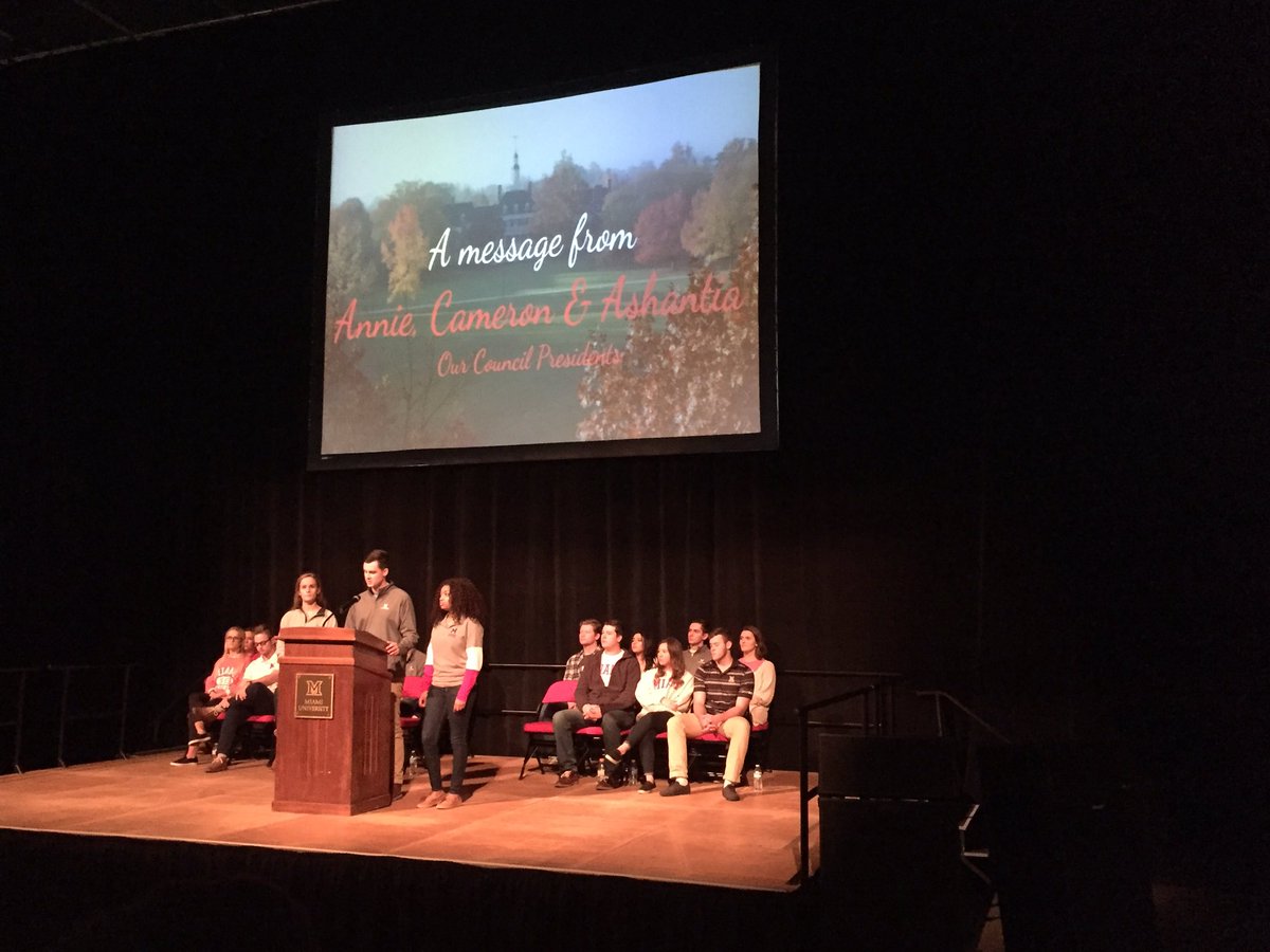 A truly powerful moment for <a href="/mugreeks/">Miami Fraternity and Sorority Life</a> as they made a commitment to be stronger better chapters.   Thank you for your leadership. #gobeyond