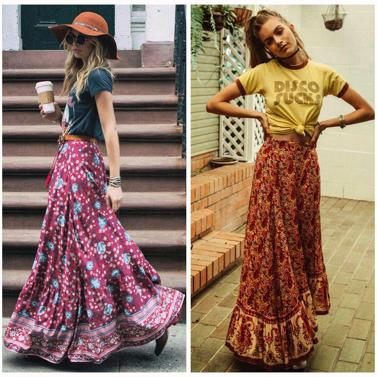 Urban boho! Una prenda boho cambiar un outfit al mezclarlo con prendas q usas habitualmente, como las remes con letras y estampas rockeras 😍