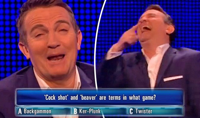 Daily_Express's tweet image. #TheChase: Bradley Walsh LOSES it over 'cock shot and beaver' on The Chase: bit.ly/2k4VnDW