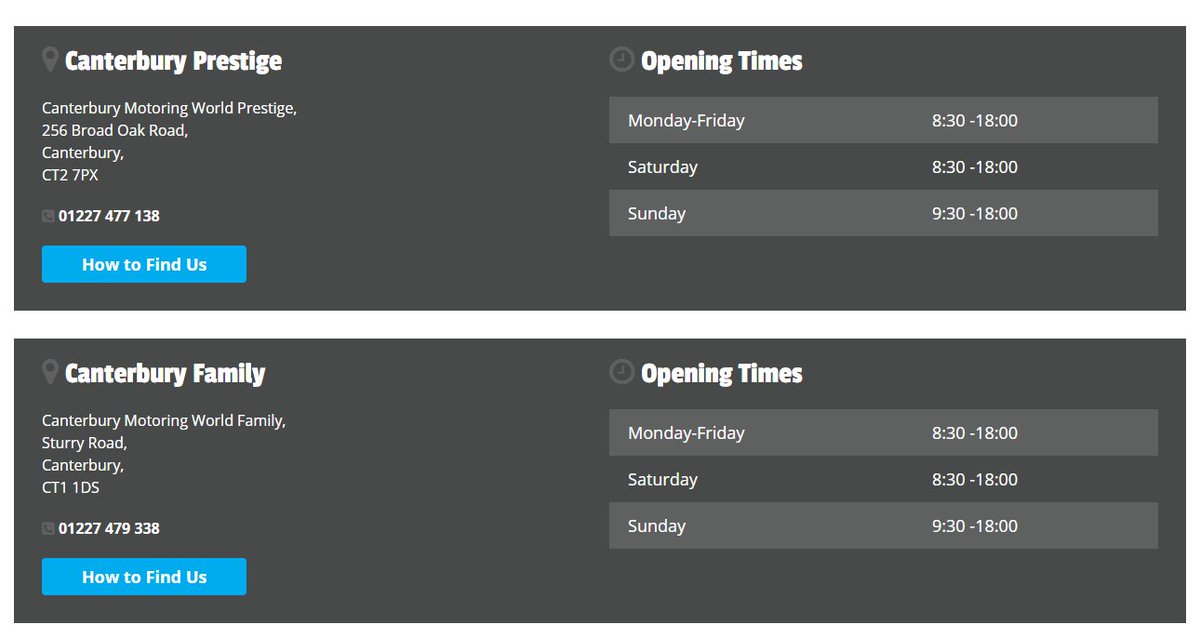 CMWCARS's tweet photo. See below the opening hours for Canterbury Motoring World - we are open 7 days a week!! https://t.co/xXpURhrcsv #cardealership #kent https://t.co/hBctLQNonj
