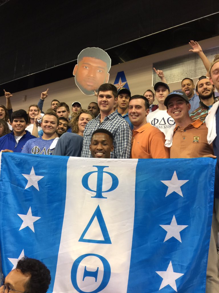 PhiDeltUTA's tweet photo. We had a great time at the greek basketball game cheering our Mavs on to victory!! #mavup #becausephidelt #utapillars https://t.co/JyPBSdYwr8