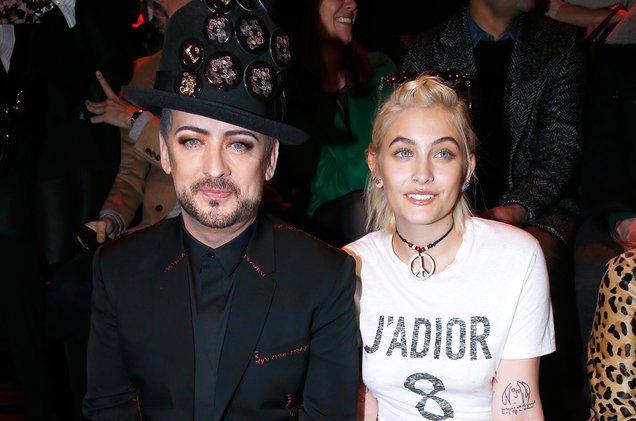 billboard's tweet photo. Boy George talks Trump inauguration &amp; #WomensMarch at Dior menswear show https://t.co/l79slUOT9J https://t.co/O085tVRlF8