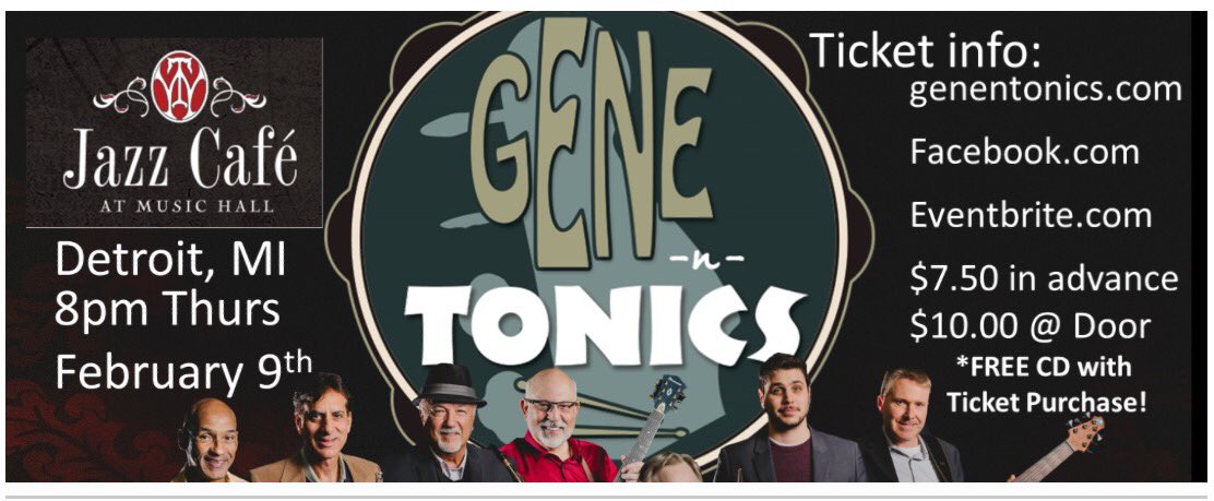 The Gene-n-Tonics are back at the Jazz Cafe on Thursday February 9th!