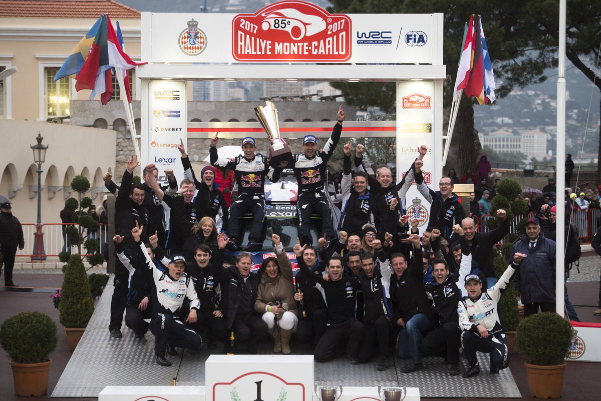 racingist's tweet photo. @SebOgier nets fifth #RallyeMonteCarlo success on @MSportLtd debut - their first #WRC win since November 2012!
https://t.co/2kCSE82oBj https://t.co/NnhewfAlI9