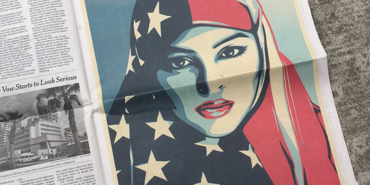 Shepard Fairey's "We The People" got a full-page ad in major newspapers huff.to/2jGcLzo