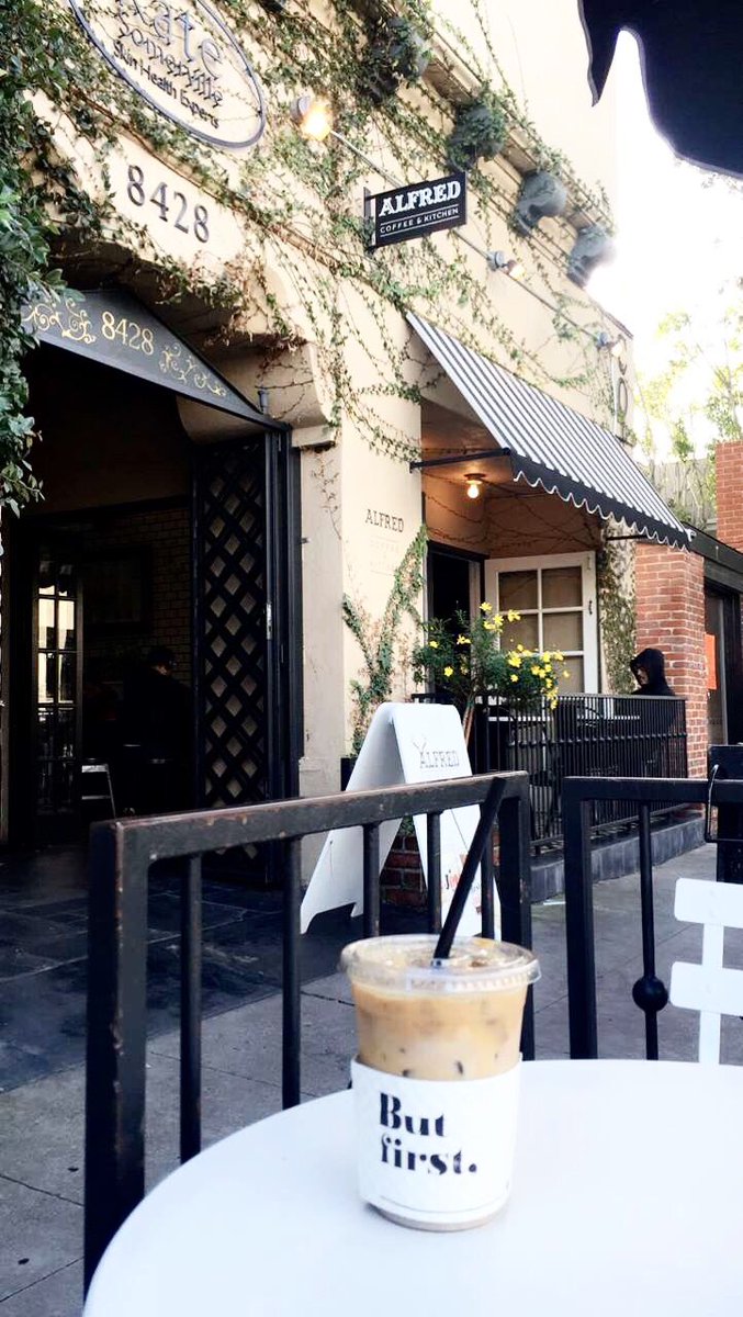 .<a href="/alfredcoffee/">Alfred</a>'s iced almond milk vanilla latte is pure bliss. #ButFirstCoffee