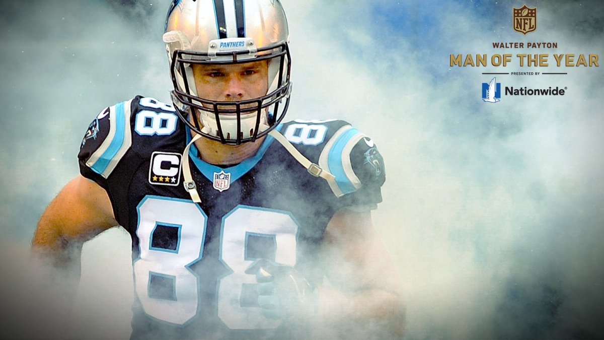 Panthers's tweet image. #Panthers TE @gregolsen88 is one of three finalists for the @Nationwide Walter Payton NFL Man of the Year Award!